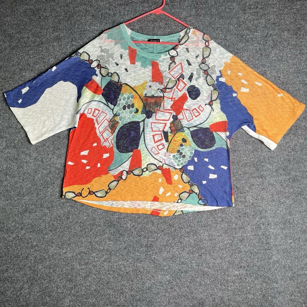 Inoah Top Size XL Art‎ To Wear Abstract Print Geometric Shapes Boxy Relaxed